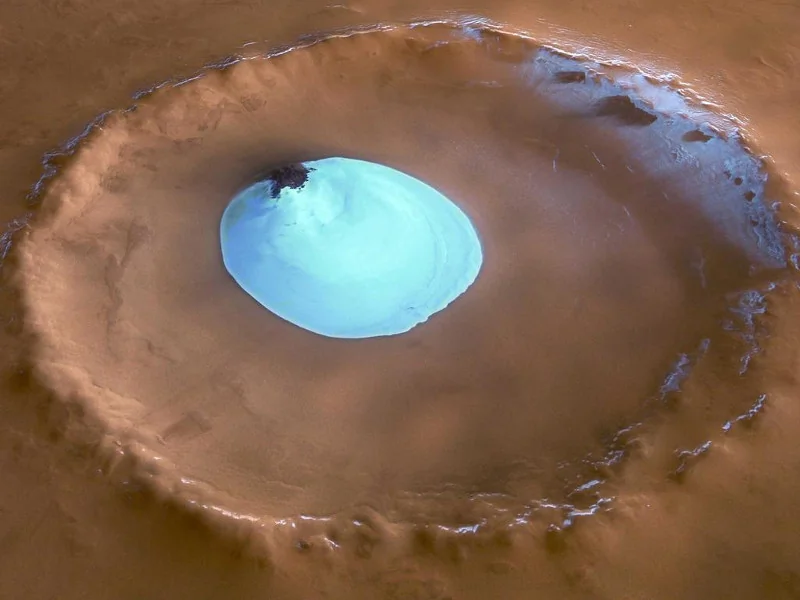 Mars Crater Ice