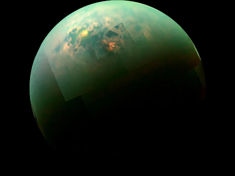 Saturn - Sun Reflection in Titans Seas