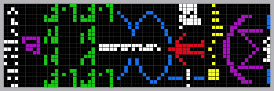 Graphic representation of the Arecibo message