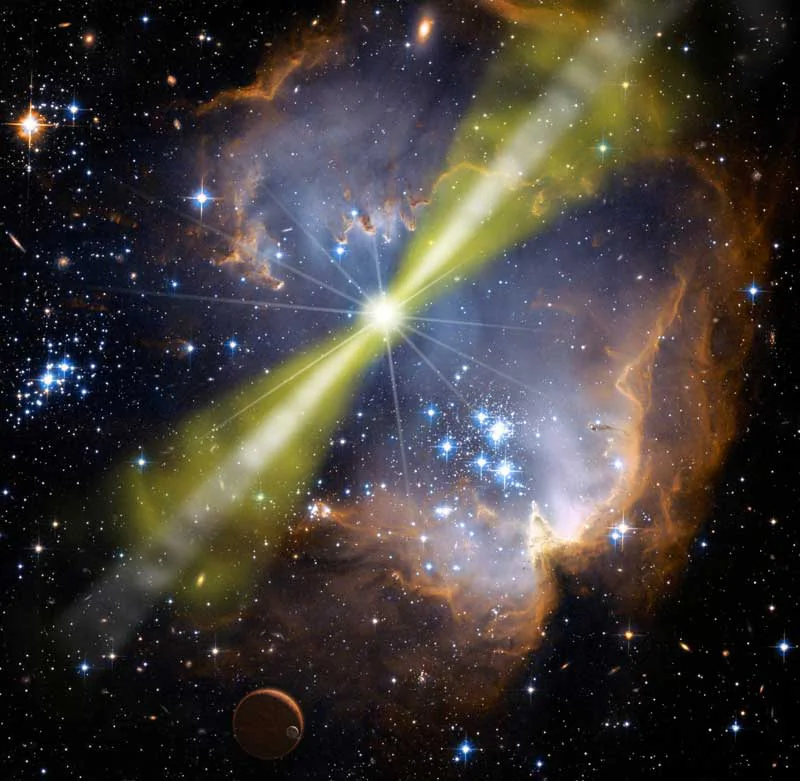 Artists depiction of a gamma ray burst