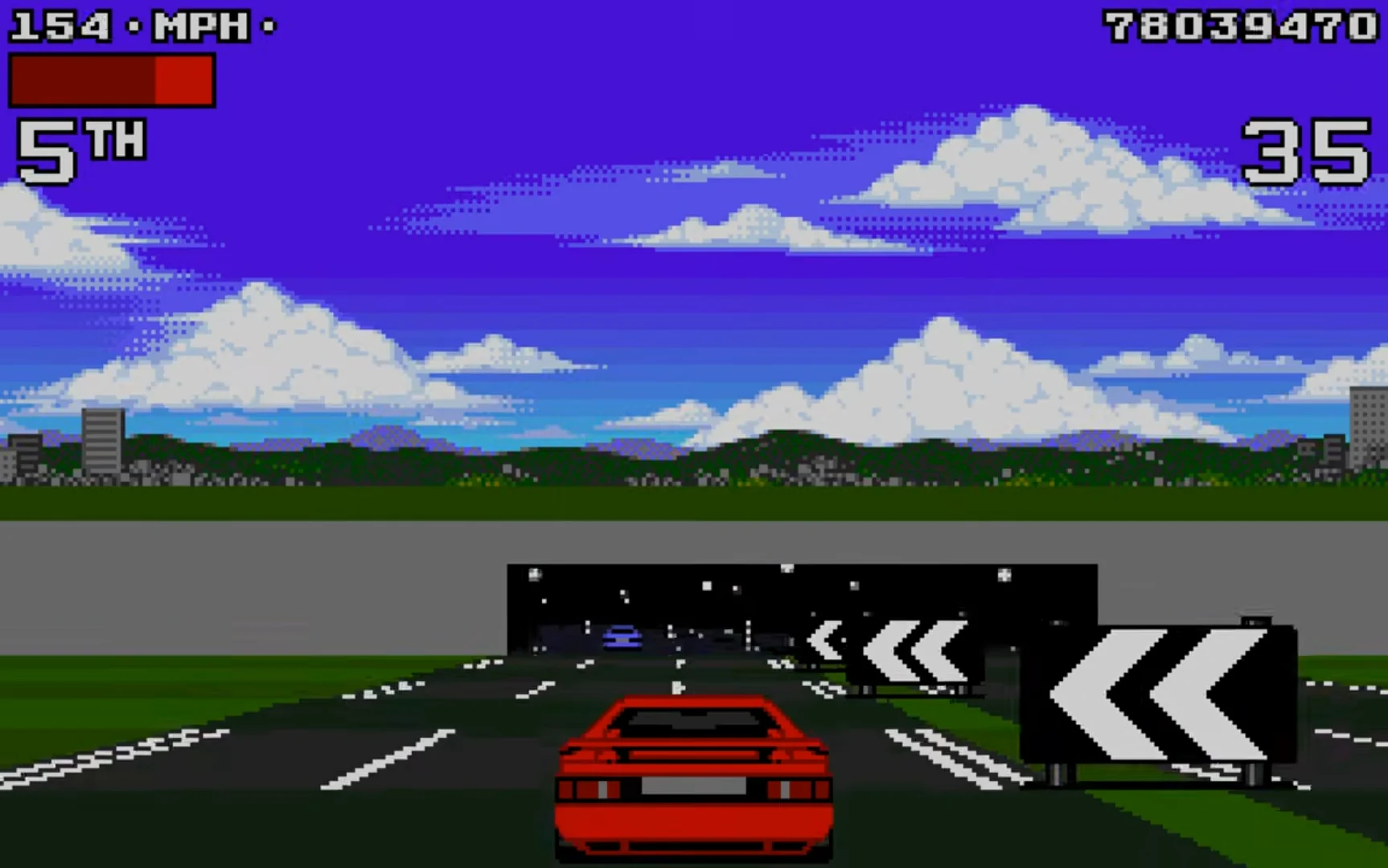 Lotus Turbo Challenge 2: entering a tunnel
