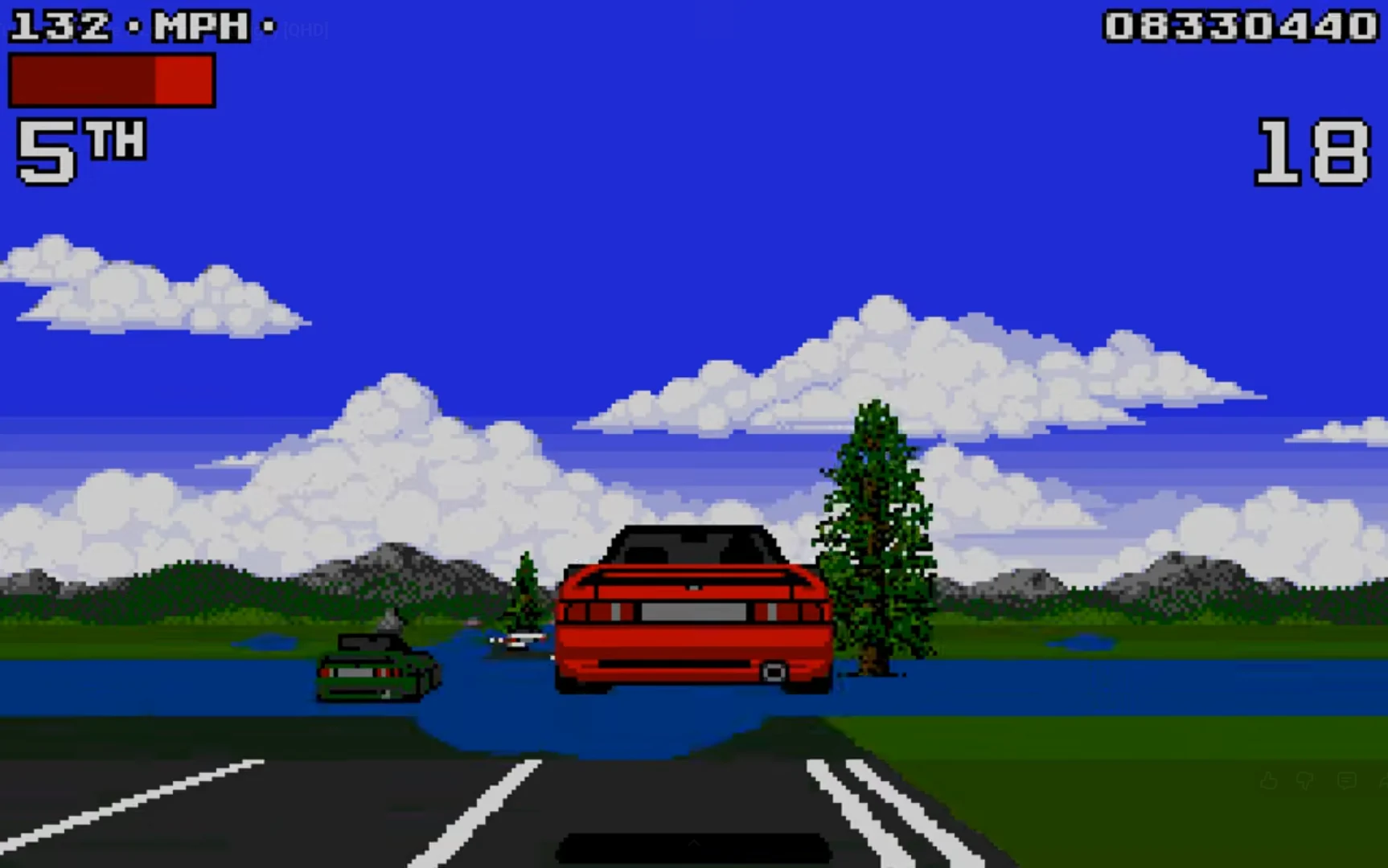 Lotus Turbo Challenge 2: jumping over a water ditch