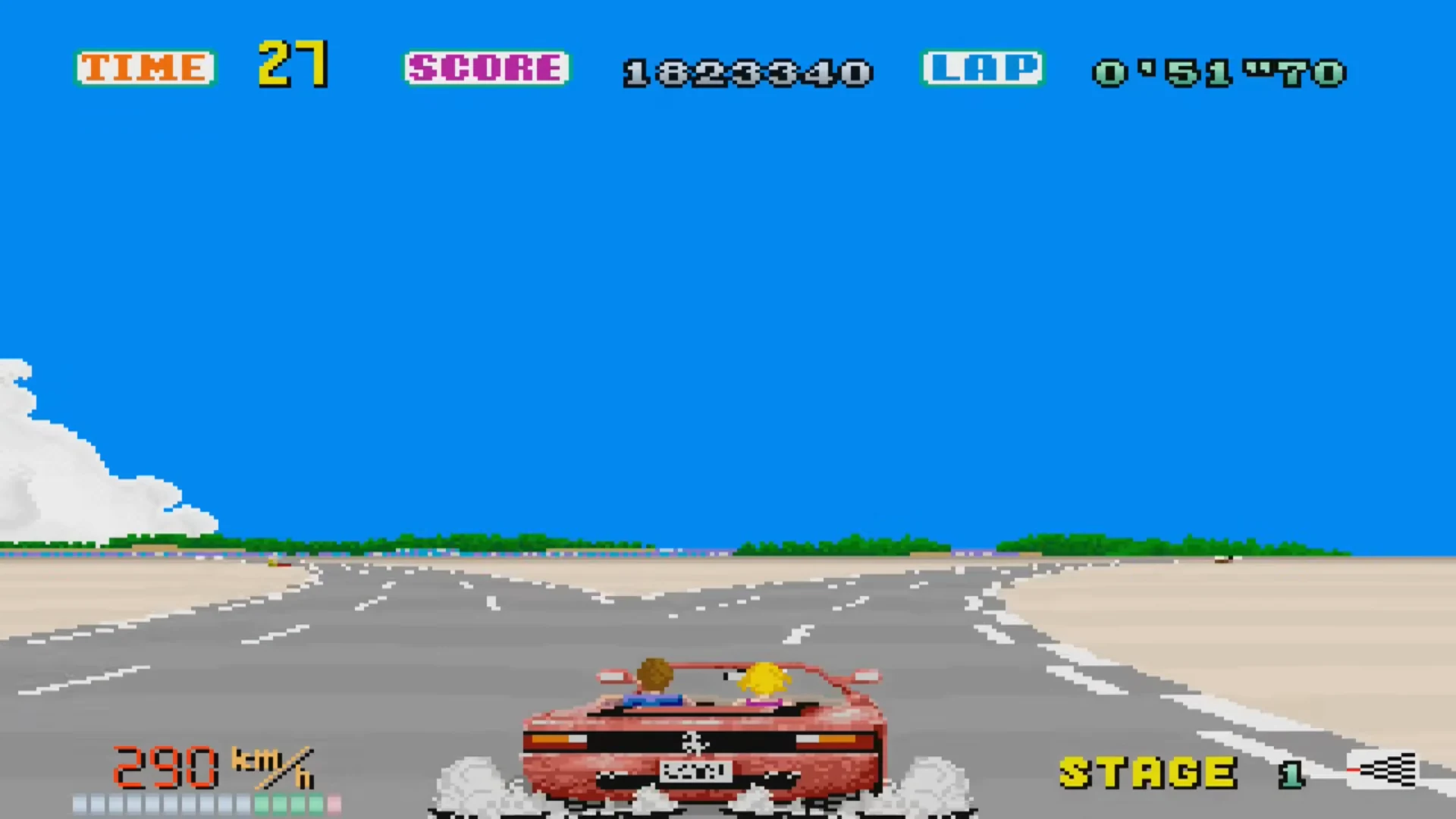Outrun: the road forks in two directions