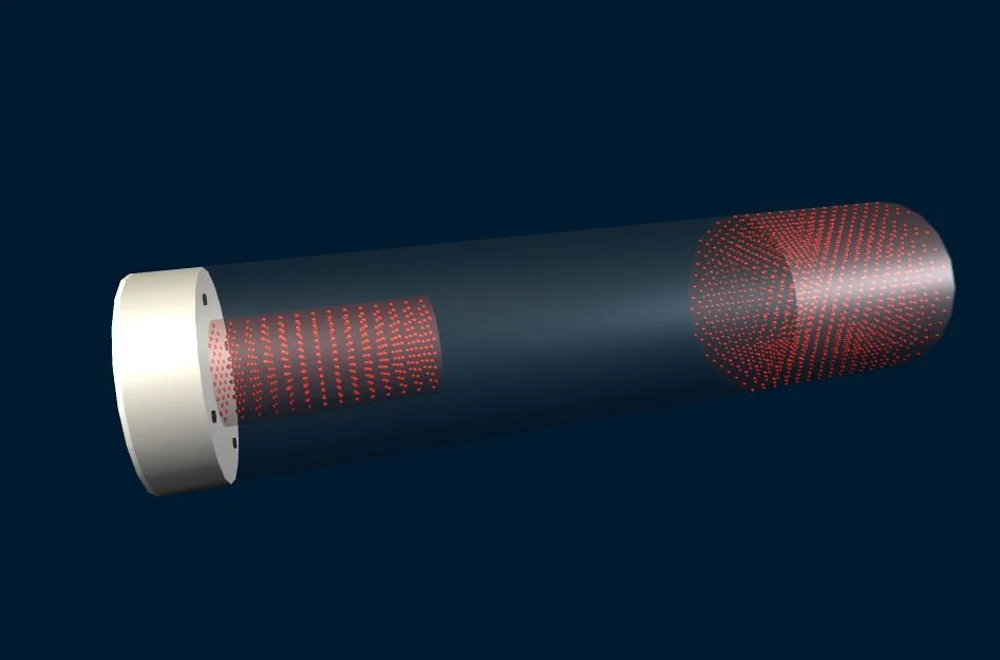 Neutron beams emitting from the spheres