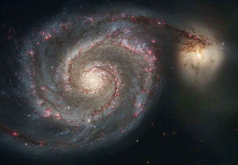 The Whirlpool-Galaxy imaged by the hubble space telescope.